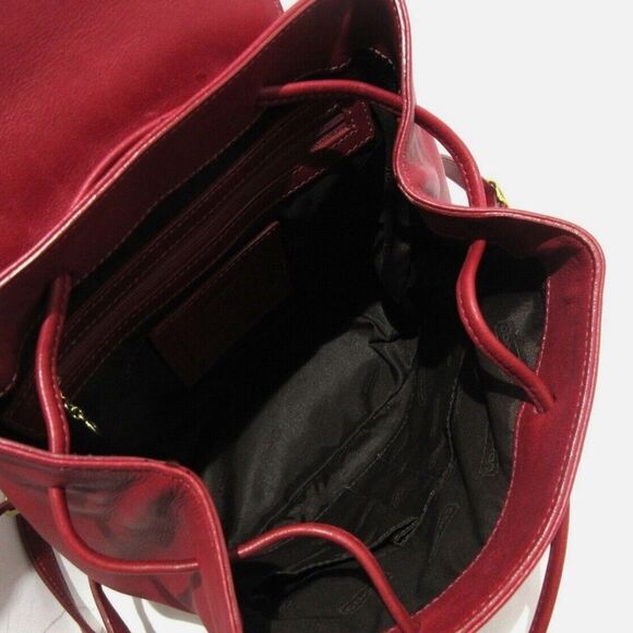 💛 Coach Distressed Red Leather Backpack - Picture 4 of 6
